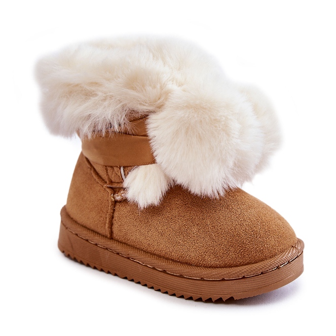 Bottes de Neige Chaudes Enfant Jeunes Marron-Blanc Roofy brun