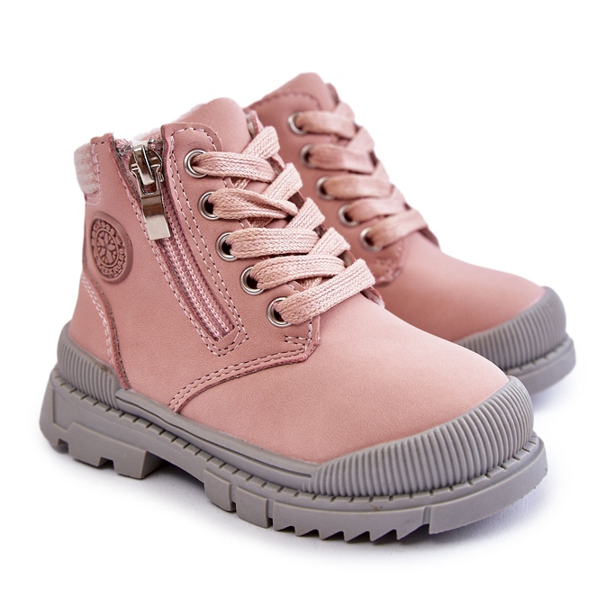 PE1 Bottes Fourrées Enfant Rose Hopper Trappers