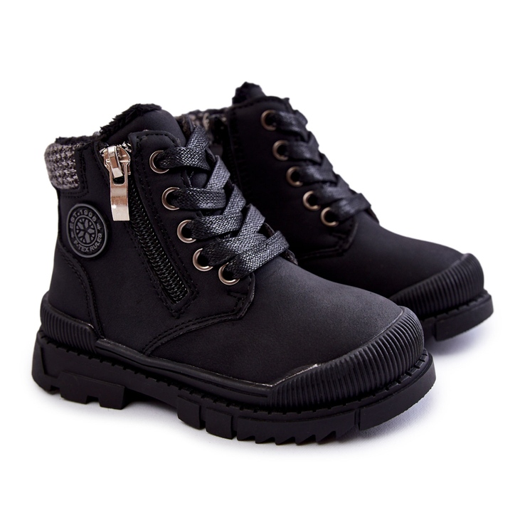 PE1 Bottes fourrées pour enfants Black Hopper Trappers rose