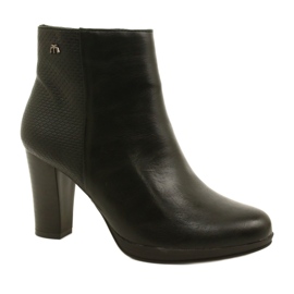 Bottes pour femmes à talons hauts M.Daszyński AM61-92 Noir le noir