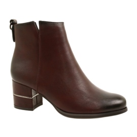 Bottes bordeaux pour femmes à la mode Poula M.Daszyński SA125A-2 rouge
