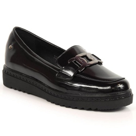 Mocassins laqués sur la plateforme Vinceza W JAN162A noir