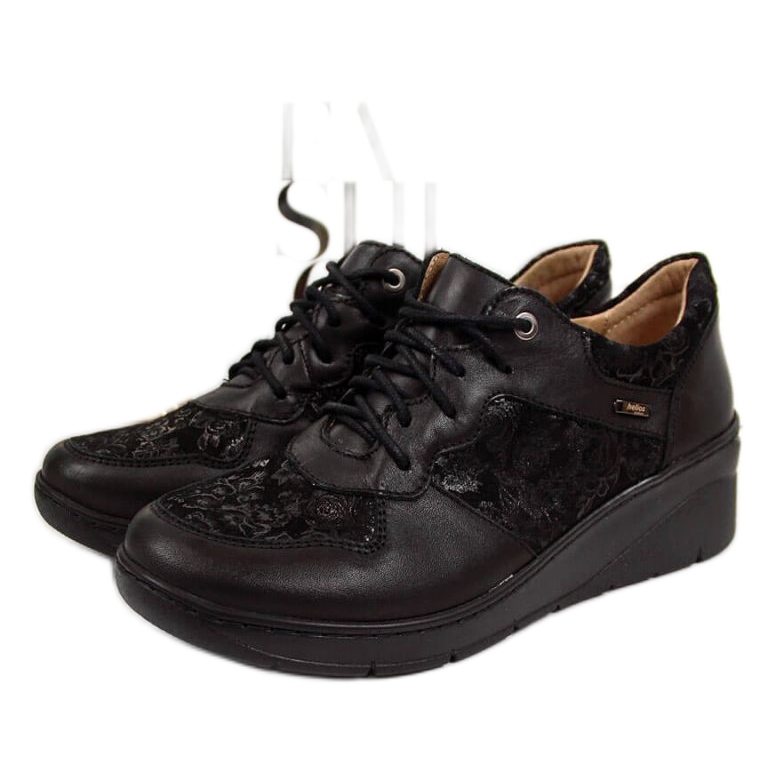 Chaussures en cuir confortables Helios W H347 le noir