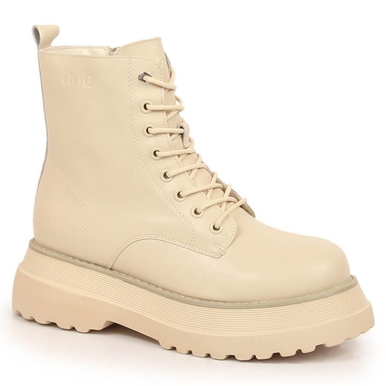 Bottes plateforme en cuir Goe W INT1772 beige