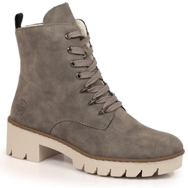 Bottes à plateforme isolées confortables Rieker W RKR547 gris