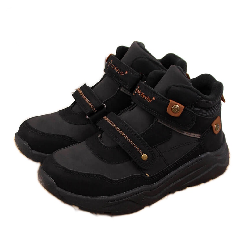 Boots garçon noires à scratchs McKeylor le noir