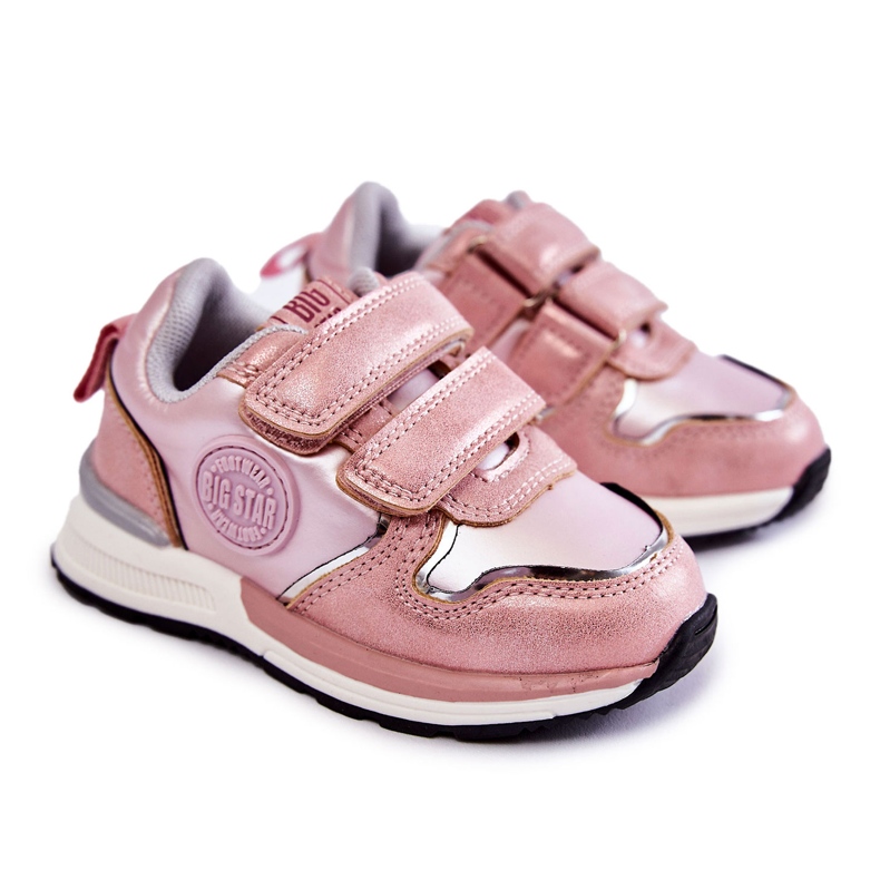Chaussures de sport pour enfants Système de mousse à mémoire de forme Velcro Big Star KK374180 Rose