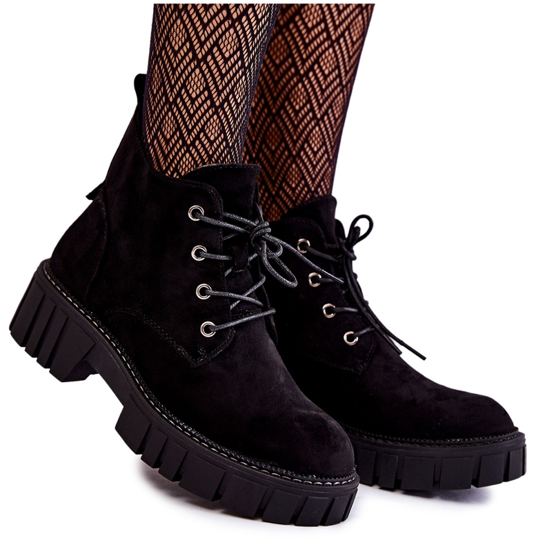 Sergio Leone Bottines Lacets Chaudes En Daim Noir Bjorg le noir