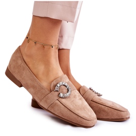 PS1 Mocassins Classiques en Daim Beige Foncé de Halla