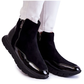 Vinceza Bottines noires en daim pour femmes