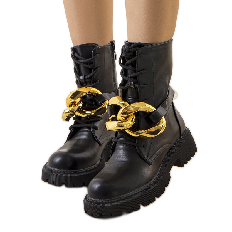 Bottes de randonnée noires avec chaîne Galar le noir