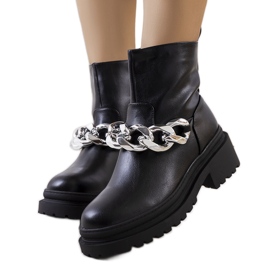 Bottines noires sur semelle haute Alide le noir
