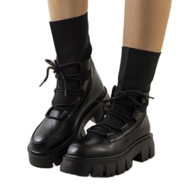 Bottines noires avec tige en tissu Ligure