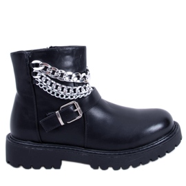 BM Marvin Bottines noires avec chaîne