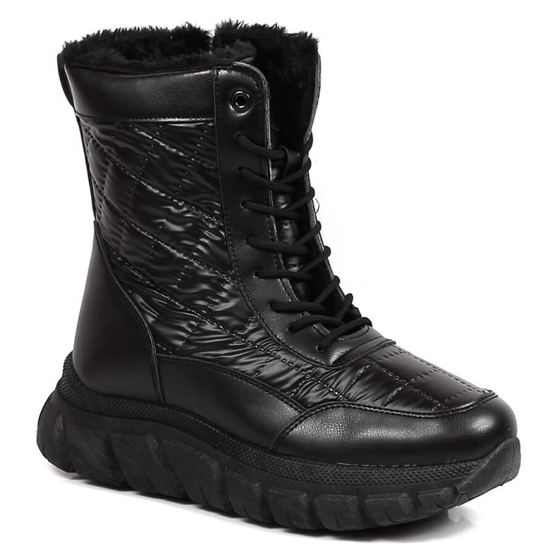 Bottes de neige hautes pour femmes avec fourrure noir Vinceza le noir