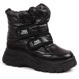 Chaussures de ski velcro noires pour adolescents Potocki