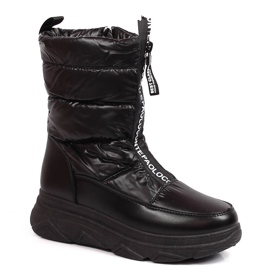 Bottes de neige pour femmes avec une fermeture éclair noir Potocki le noir