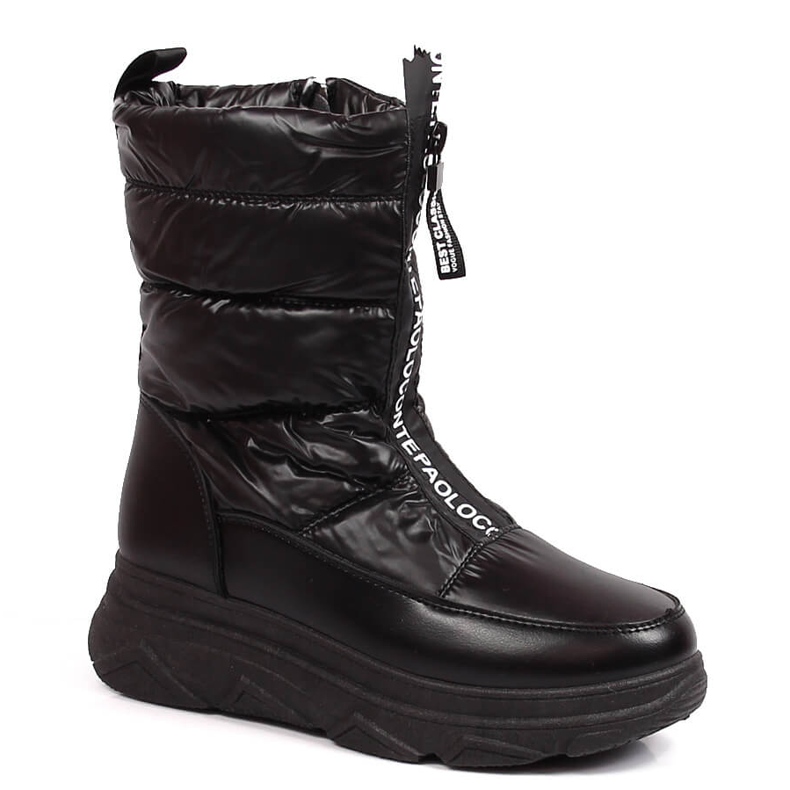 Bottes de neige pour femmes avec une fermeture éclair noir Potocki le noir