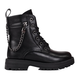 Bottes filles avec chaîne Shelovet noir