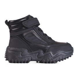 Bottes noires pour garçon à semelle épaisse le noir