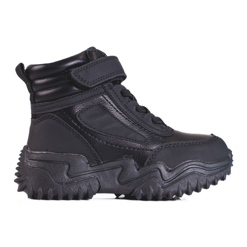 Bottes noires pour garçon à semelle épaisse le noir