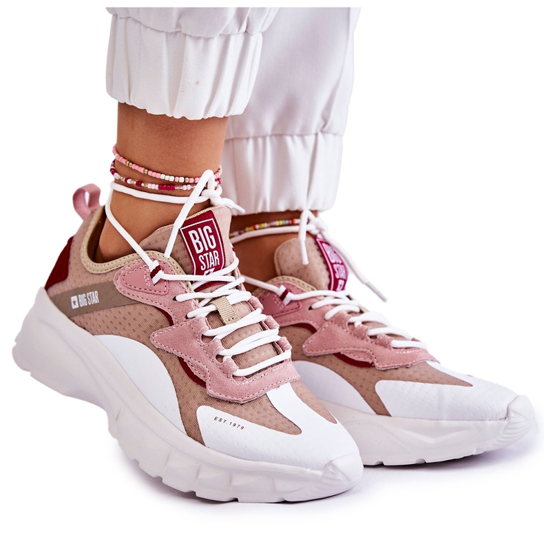 Chaussures de sport femme Big Star KK274055 Beige blanche