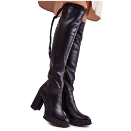 Bottes en cuir sur la plate-forme Lewski Shoes 3245 noir