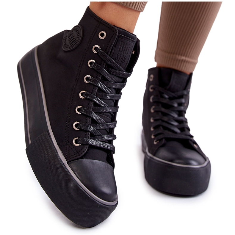 Baskets Hautes Isolées Femme Big Star KK274173 Noir le noir