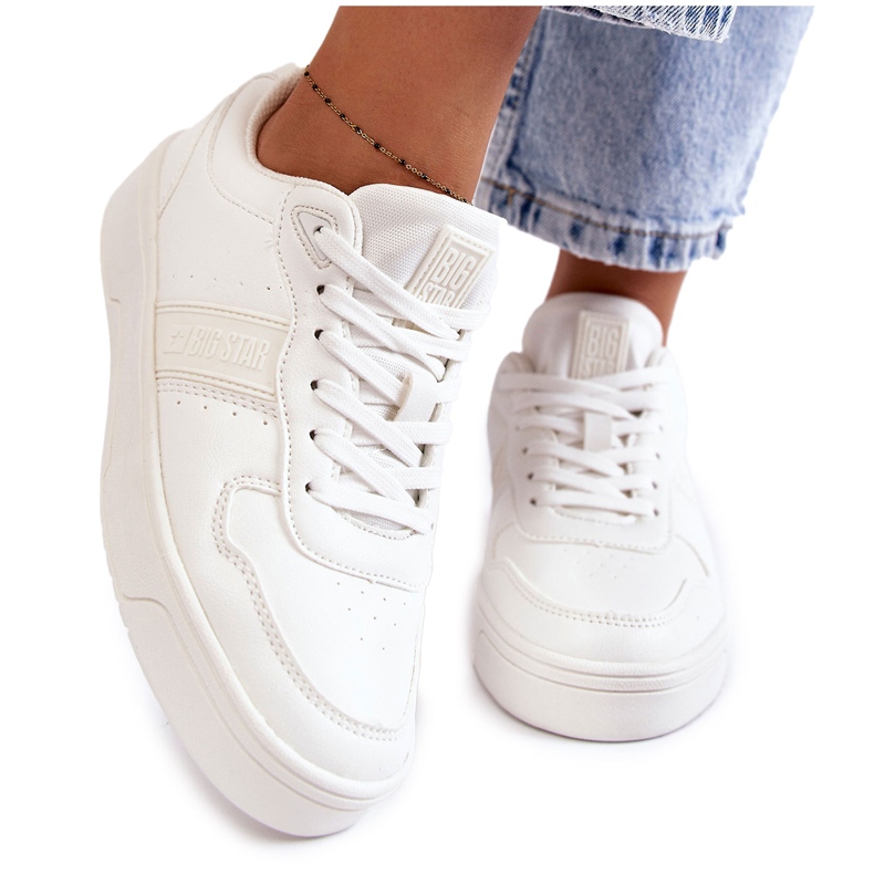 Système de mousse à mémoire Big Star Chaussures de sport basses KK274259 Blanc blanche Système de mousse à mémoire Big Star Chaussures de sport basses KK274259 Blanc blanche