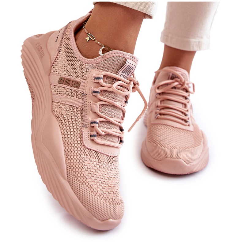 Baskets pour femmes Memory Foam System Big Star KK274348 Rose Baskets pour femmes Memory Foam System Big Star KK274348 Rose