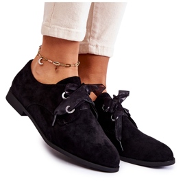 Chaussures nouées en daim pour femmes La.Fi 210014B-SU Noir le noir
