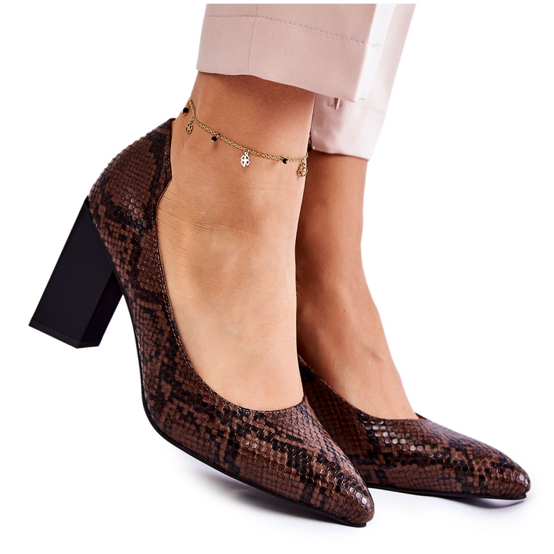 Escarpins Cuir Serpent La.Fi 230027BR-XS Marron brun