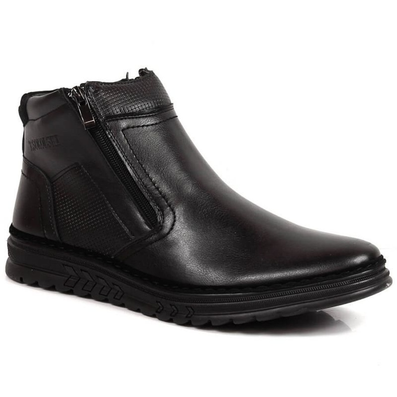 Chaussures en cuir avec fermetures éclair isolées T.Sokolski M SCA187A le noir