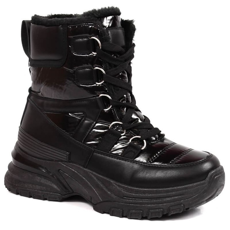 Bottes de neige métallisées à lacets Potocki W WOL117A le noir Bottes de neige métallisées à lacets Potocki W WOL117A le noir