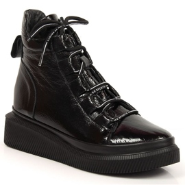 Bottes isolées en cuir laqué Artiker W HBH36 noir