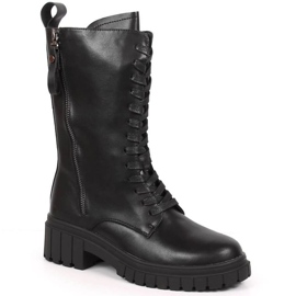 Bottes isolées en cuir Artiker W HBH38A noir