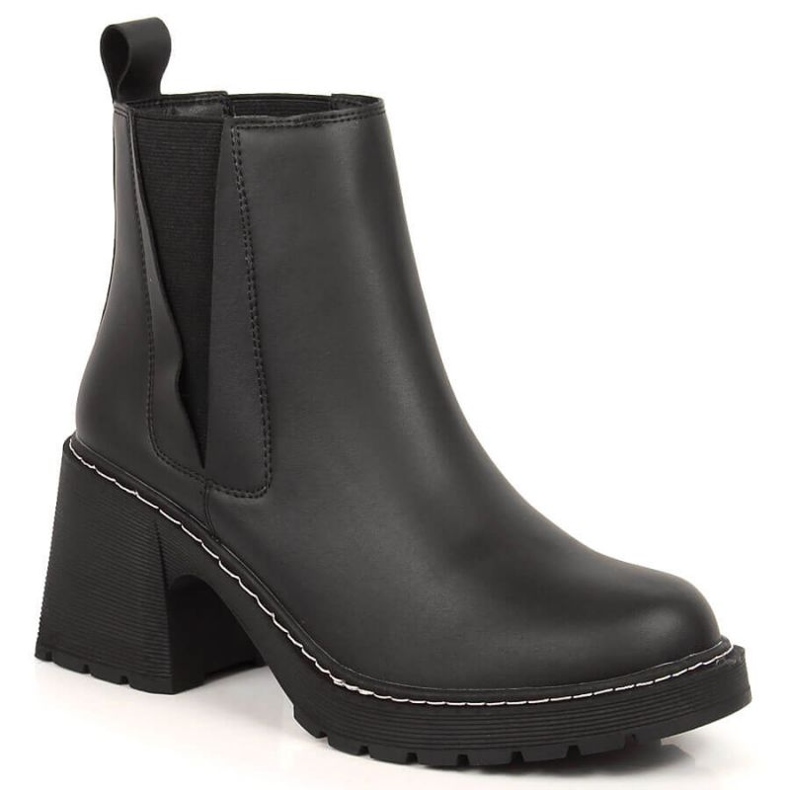 Bottines Chelsea en cuir sur le poteau isolé Artiker W HBH41 le noir Bottines Chelsea en cuir sur le poteau isolé Artiker W HBH41 le noir
