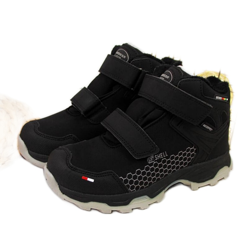 Bottes de neige imperméables Velcro American Club Jr AM851A le noir