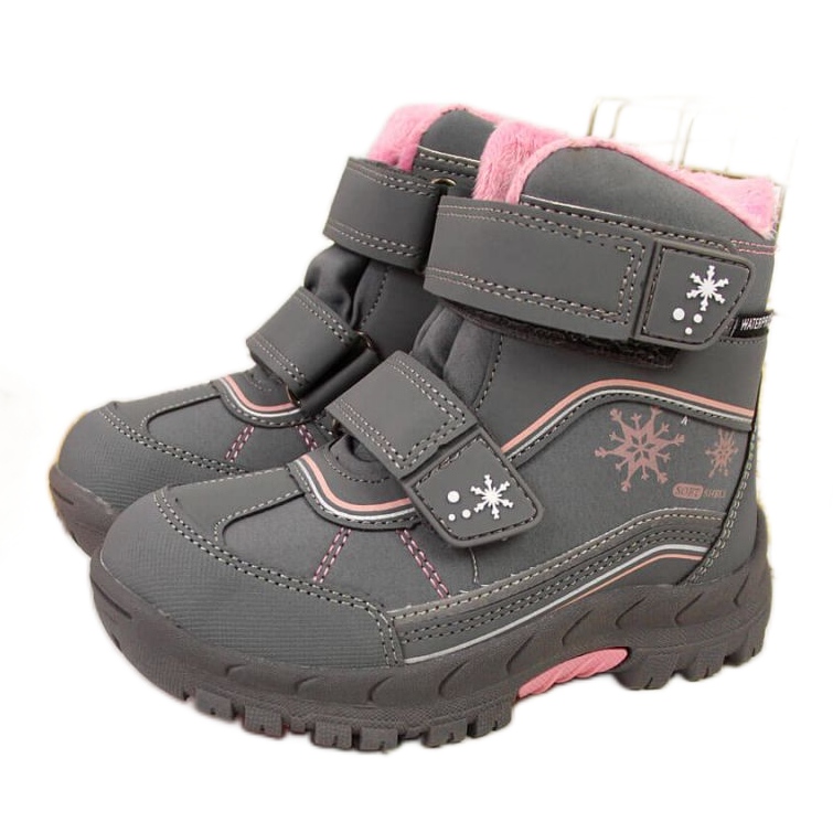 Bottes de neige imperméables Velcro American Club Jr AM852B gris Bottes de neige imperméables Velcro American Club Jr AM852B gris