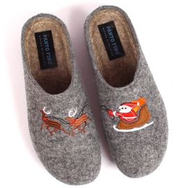 Chaussons de Noël en feutre pour femme gris Panto Fino KK267022 Chaussons de Noël en feutre pour femme gris Panto Fino KK267022