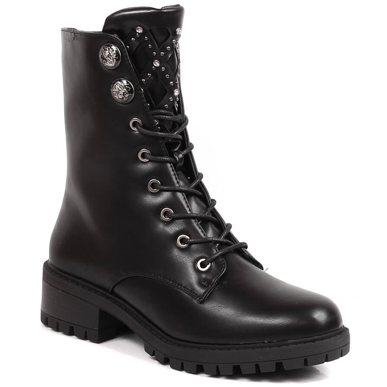 Jezzi Bottes pour femmes avec des jets noirs avec des jets le noir