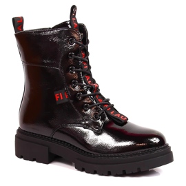 Bottes isolées laquées noires pour femme Laura La.Fi