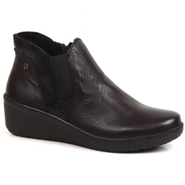 Bottes compensées chaudes noires confortables pour femmes Helios 596