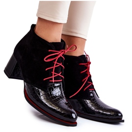 PA2 Bottes pour femmes à talon bas Noir Ebba