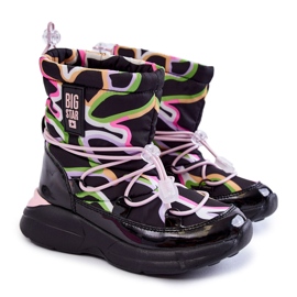 Bottes de Neige Enfant W Print Big Star KK374099 Noir-Rose le noir
