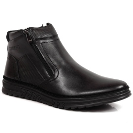 Chaussures homme en cuir noir avec fermetures éclair, T.Sokolski