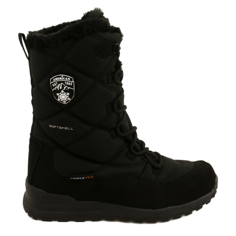 Bottes de neige imperméables Softshell avec membrane American Club SN21 / 22, noires le noir