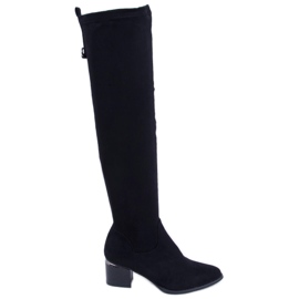 PA1 Cuissardes noires à talons bas Gwen