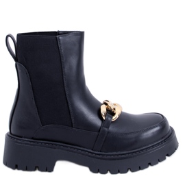 PA1 Bottines Chelsea montantes femme Moby Noir