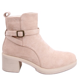 PA1 Bottes à talons larges Aretha Beige PA1 Bottes à talons larges Aretha Beige